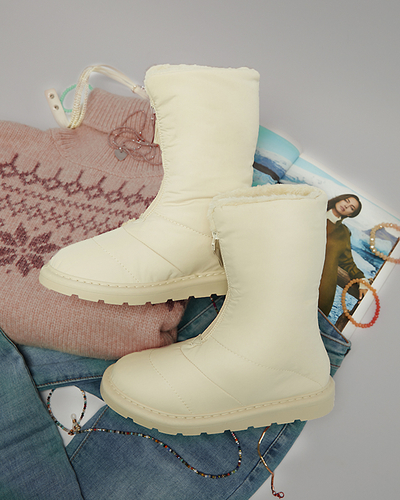 Pantofi de damă bej a'la cizme de zăpadă Tirigga- Footwear