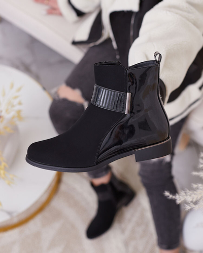 Royalfashion Cizme de damă negre mate Reperra