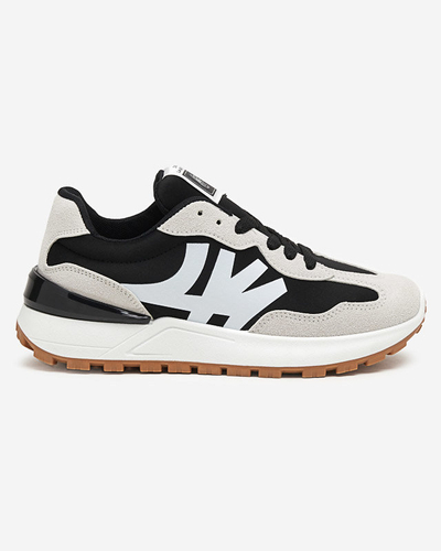 Tenisori de damă negri cu inserții gri Narisa - Încălțăminte