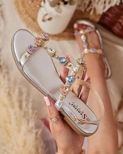 Royalfashion Sandale femei Selina zirconiu