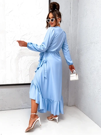 Royalfashion Rochie midi legată pentru femei cu volane