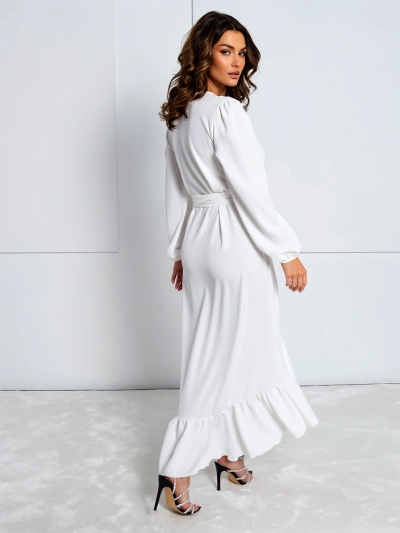 Royalfashion Rochie midi legată pentru femei cu volane