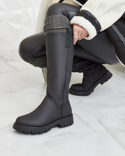 Royalfashion Cizme înalte de damă în negru Denesis