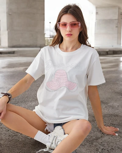 Royalfashion Bluză din bumbac pentru femei cu imprimeu