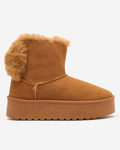 Royalfashion Boots a'la cizme de zăpadă pentru femei de culoare camel Goroggo