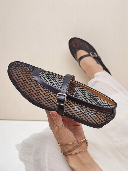 Royalfashion balerini pentru femei cu model ajurat și baretă Naommi