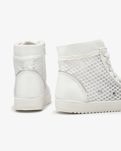 Adidași albi cu vârf înalt pentru fete Borris- Footwear