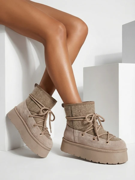 Royalfashion Cizme de zăpadă cu șiret Filori pentru femei