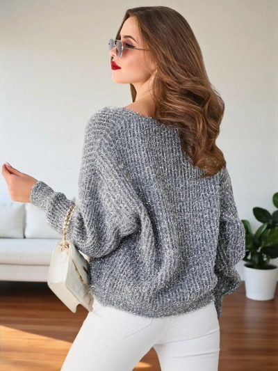 Pulover Royalfashion pentru femei cu fir lucios