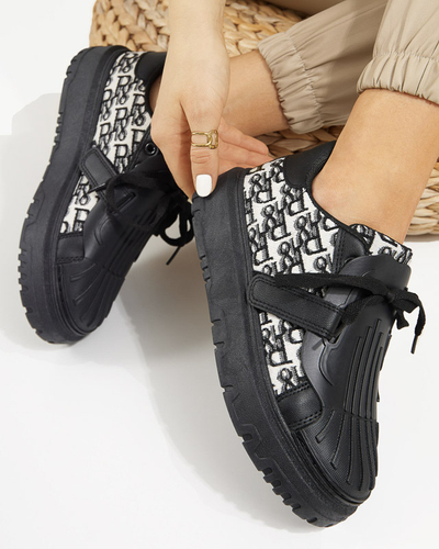 Adidasi sport negri de dama cu imprimeu Ibibis - Incaltaminte