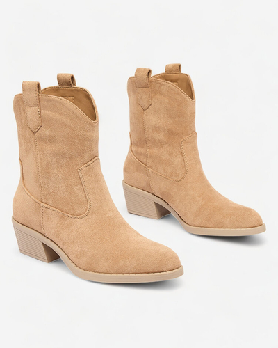Royalfashion Cizme de cowboy izolate pentru femei maro deschis Bronco
