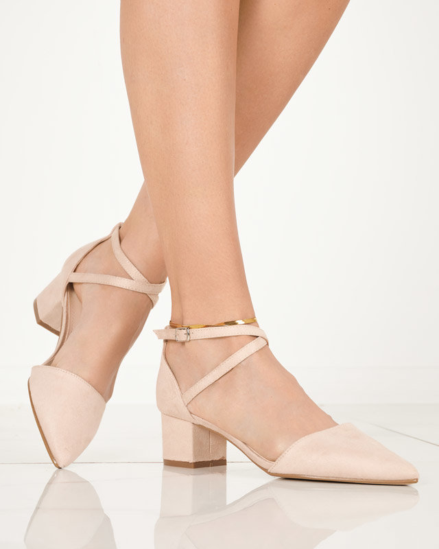 Sandale de damă bej pe stâlp Crisco - Încălțăminte