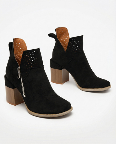 Royalfashion Negru cizme stiletto ajurate Veviret