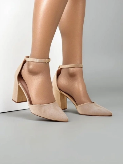 Royalfashion Pantofi cu toc pentru femei din eco-suede Caldeno
