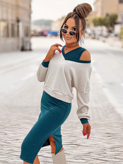 Royalfashion Set casual verde închis pentru femei