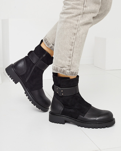 Cizme negre fără toc cu toc plat pentru femei Wetefa - Încălțăminte