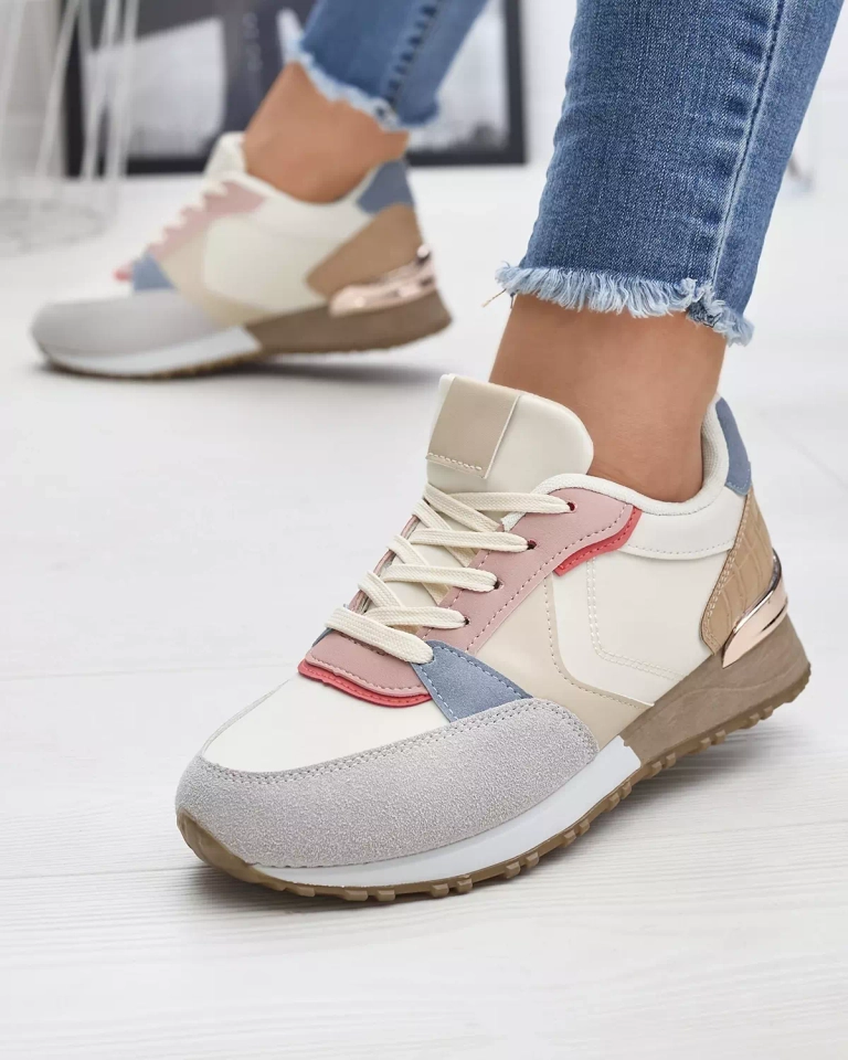 Adidași sport pentru femei, bej și gri Runan - Încălțăminte