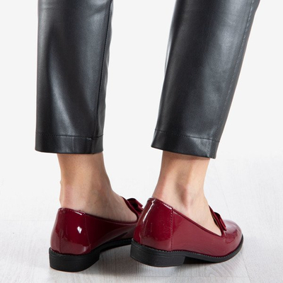 Czerwone mokasyny damskie lakierowane Holli - Obuwie