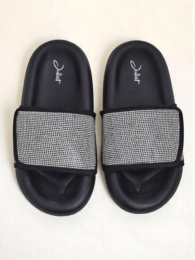 Royalfashion Damskie klapki na płaskiej podeszwie Sparkle Step