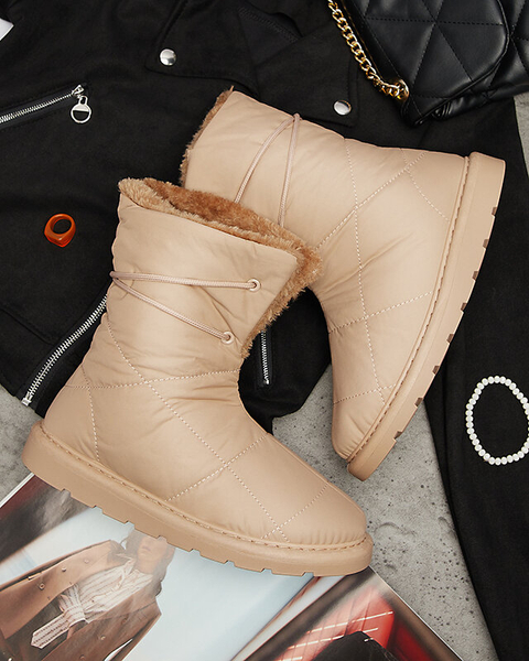 Pantofi de damă maro deschis a'la cizme de zăpadă Amirfu- Footwear