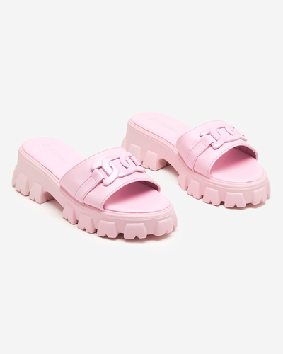 OUTLET Papuci de dama violet pe talpa mai groasa Inza-Shoes
