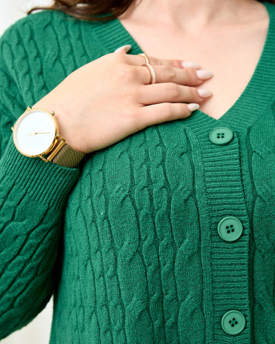 Royalfashion Pulover în carouri verde închis pentru femei