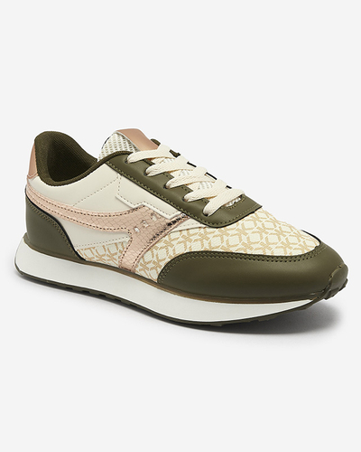 Pantofi sport pentru femei de culoare verde închis și bej Fiffvi- Footwear