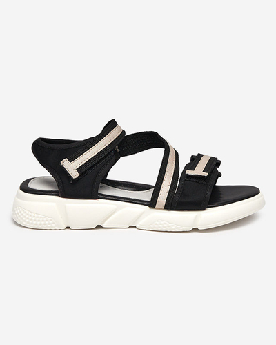 Sandale pentru copii negre si bej prinse cu Velcro Modis - Pantofi