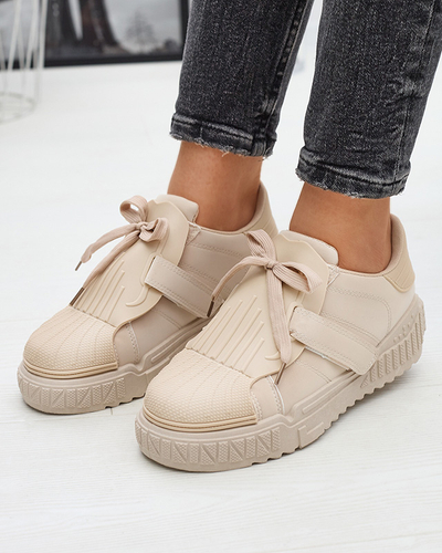 Pantofi sport de damă bej cu inserții de cauciuc Inika - Încălțăminte