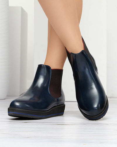 Cizme dama de culoare albastru marin Stasia - Pantofi