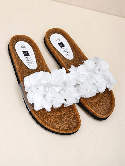 Royalfashion Klapki tră muierĭ cu floroicĭ Flora Soft