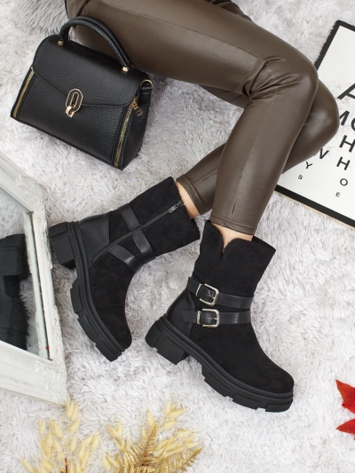 Botine înalte de damă din piele ecologică întoarsă Callire