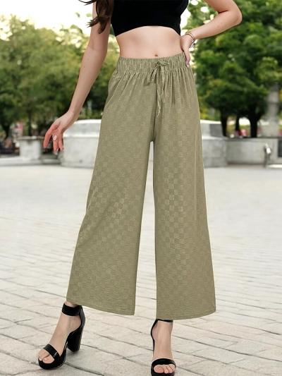 Royalfashion Pantaloni largi în carouri pentru femei
