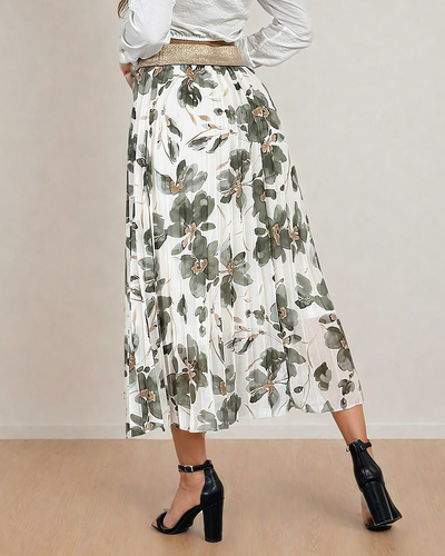Royalfashion Fustă midi plisată florală pentru femei