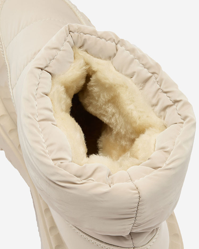 Royalfashion Cizme de zăpadă slip-on pentru femei de culoare crem Ireda