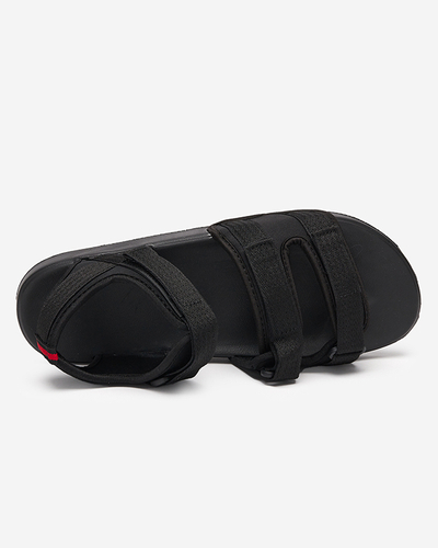 Sandale pentru bărbați negre cu Velcro Crostal - Încălțăminte
