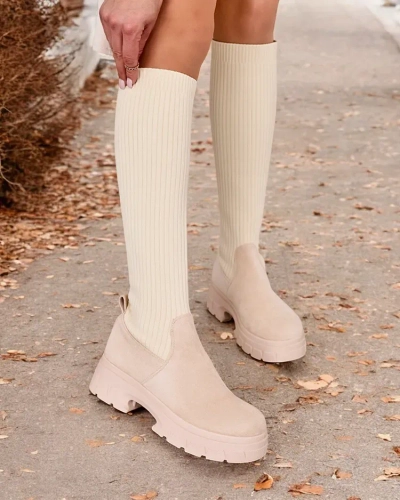 Royalfashion Women's Umigg slip-on knee-high boots