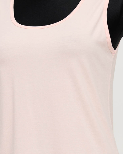 Tricou de dama roz deschis cu bretele PLUS SIZE - Imbracaminte