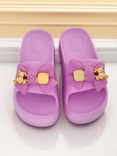 Royalfashion Șlapi de damă din cauciuc cu fundiță decorativă Alday