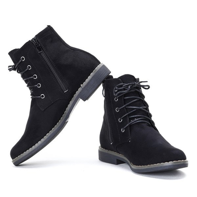 Czarne ocieplane workery April - Obuwie