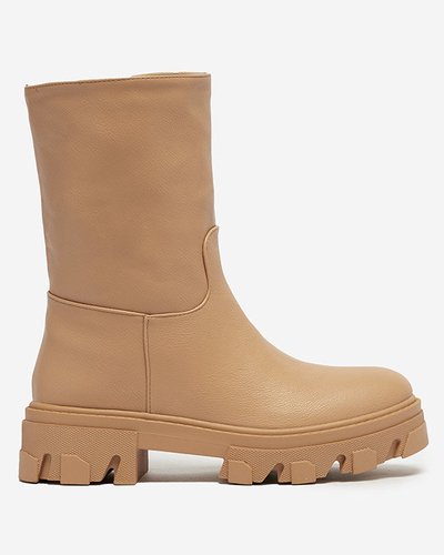 Botine de damă cu izolație Mekira camel - Încălțăminte