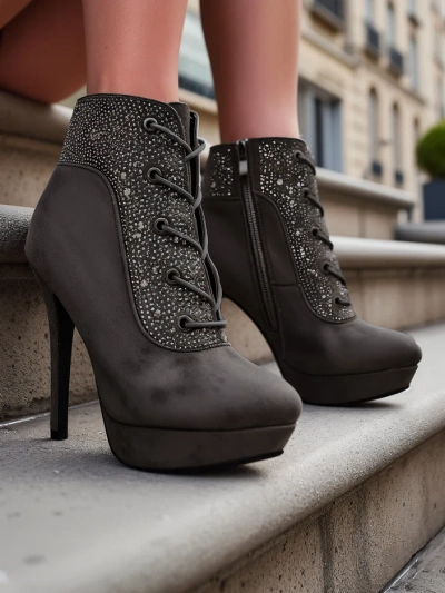 Botine pentru femei Royalfashion cu strasuri Efelolo