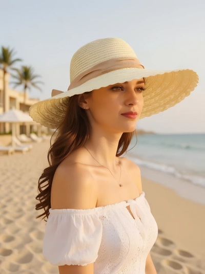 Royalfashion Pălărie de paie pentru femei Mira Flare