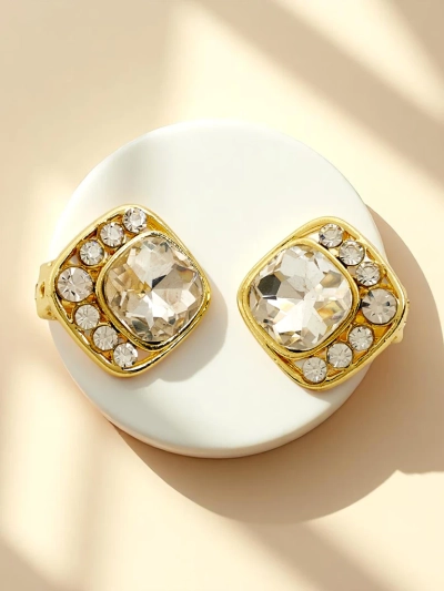 Royalfashion Cercei cu clips pentru femei, cu cristal și zirconiu