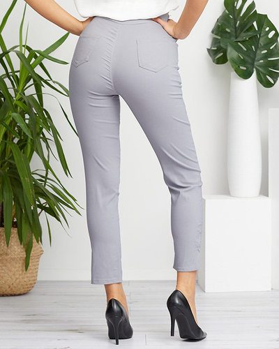 Treggings dama gri cu nasturi - Imbracaminte