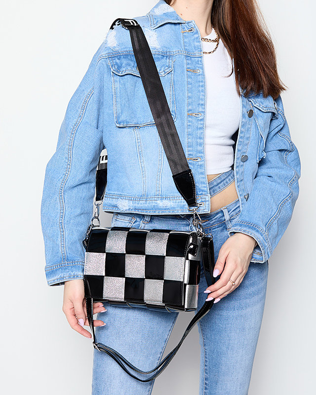 Geanta de dama mica neagra si argintie - Accesorii