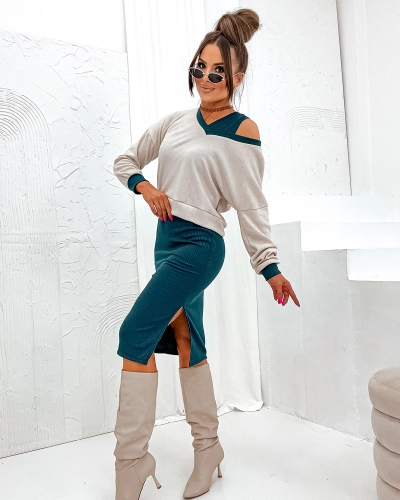 Royalfashion Set casual verde închis pentru femei