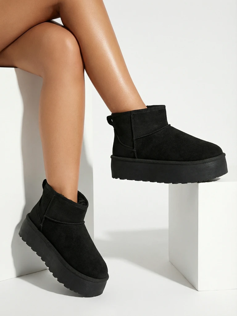 Botine Dama Luna Negre Piele Elegante de Toamnă