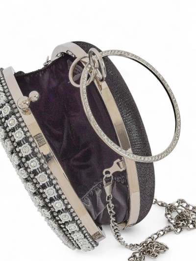 Royalfashion Kopertowa torebka damska z cyrkoniami Elira Noir
