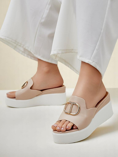 Royalfashion sandale cu toc compensat pentru femei Daffin